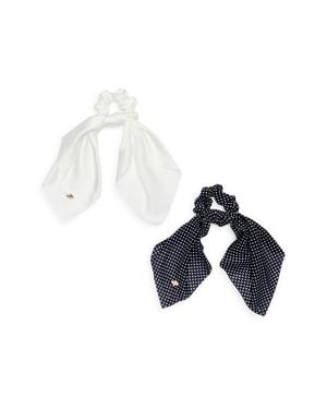L. Erickson Sakura 2-Pack Scarf Tie Scrunchies - Blue