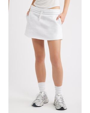 BP. Cotton Blend Fleece Miniskort - White