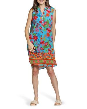 Apny Sleeveless Shift Dress - Blue