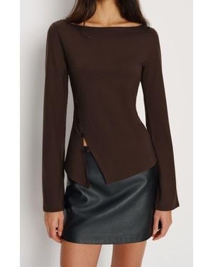 Reformation Nicola Knit Top - Brown