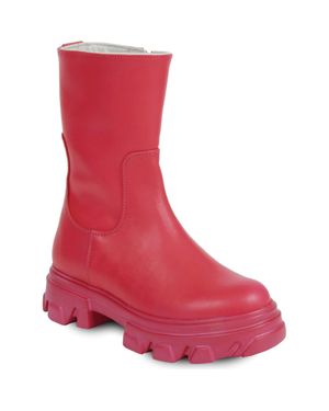 Urbnkicks Lydia Leather Boots - Red