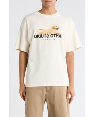 Saint Studio Security Team Drappo Boxy Fit Cotton Graphic T-Shirt - White