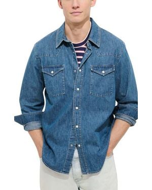 Alex Mill Jackson Denim Western Snap-Up Shirt - Blue