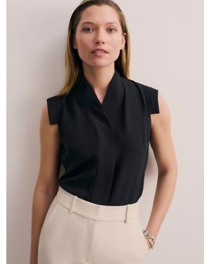 The Fold Bowery Sleeveless Silk Blouse - Black