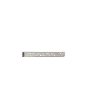 Burberry Engraved Check Tie Bar - White