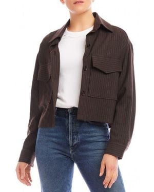 Fifteen Twenty Pinstripe Crop Jacket - Black