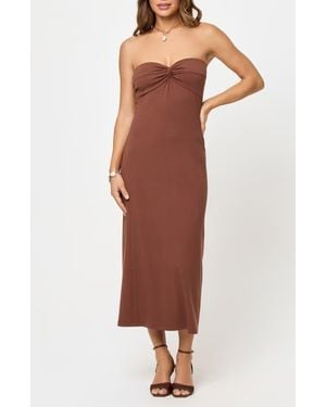 LSPACE Lisette Strapless Rib Cover-Up Dress - Red