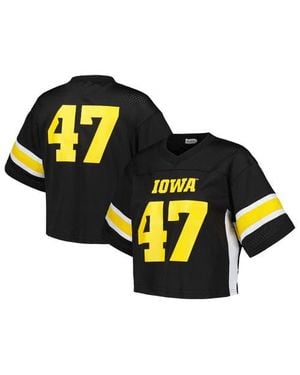 Established & Co. #47 Iowa Hawkeyes Fashion Boxy Cropped Football Jersey - Yellow