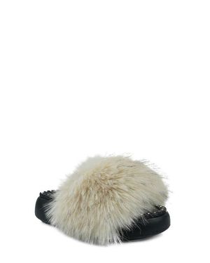 Zigi Fabbi Faux Fur Platform Sandal - Gray