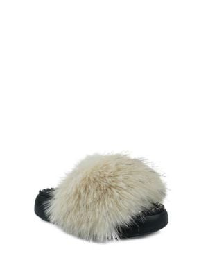 Zigi Fabbi Faux Fur Platform Sandal - Gray