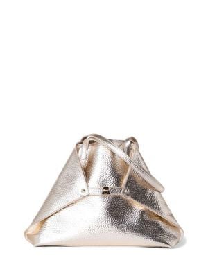 Akris Medium Ai Metallic Calfskin Leather Tote - Natural