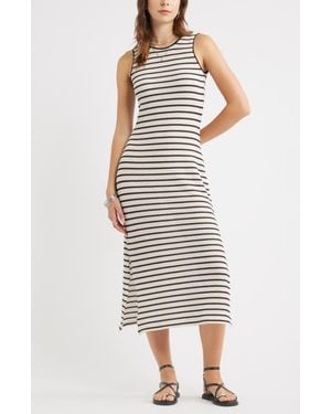 Treasure & Bond Stripe Knit Midi Tank Dress - Multicolor