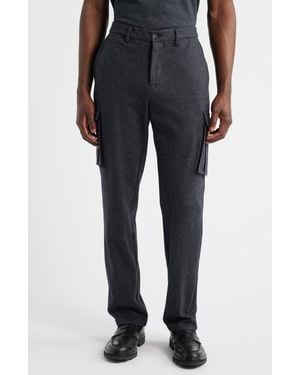 Bugatchi Brushed Knit Flat Front Cargo Pants - Gray