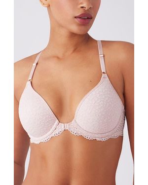B.tempt'd Untamed Underwire Front Close T-Shirt Bra - White