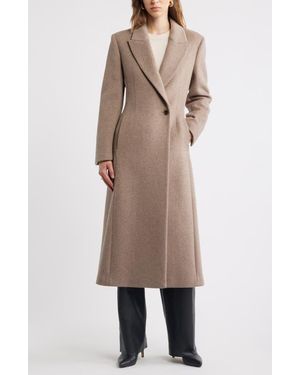 Nordstrom Sculpted Wool & Cashmere Blend Coat - Natural