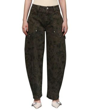 Avec Les Filles High Waist Barrel Jeans - Black