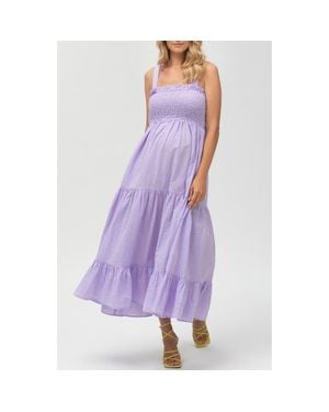 PIETRO BRUNELLI MATERNITY Cotton & Linen Maternity Maxi Dress - Purple