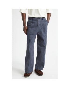 The Elder Statesman Herringbone Carpenter Pants - Blue