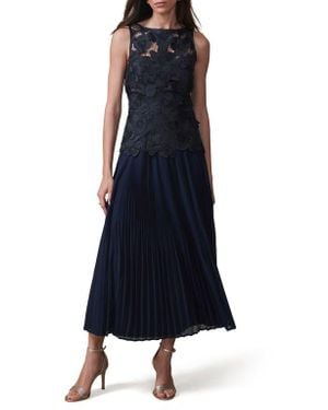 Mint Velvet Floral Applique Maxi Dress - Blue
