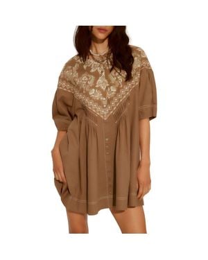 Free People Orson Shift Minidress - Brown