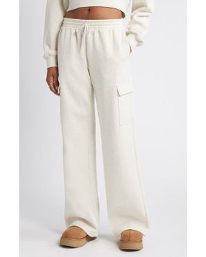 BP. Baggy Wide Leg Cargo Sweatpants - White