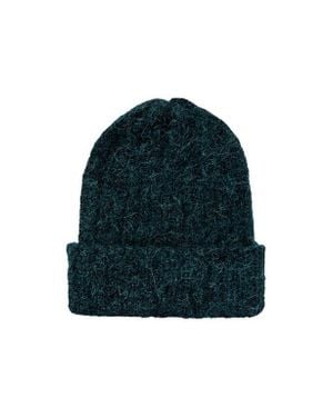 HYER GOODS Upcycled Alpaca Wool Chunky Rib Beanie - Blue