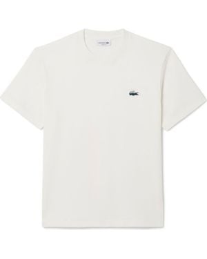 Lacoste Landscape Crocodile Heavy Pima Cotton Jersey T-Shirt - White