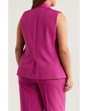 Tahari Double Breasted Sleeveless Jacket - Pink