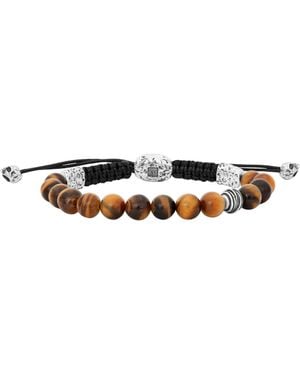 John Varvatos Tiger's Eye Beaded Slider Bracelet - Brown