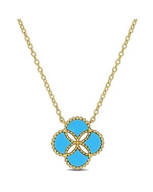 Julianna B Lab- Clover Flower Necklace - Blue
