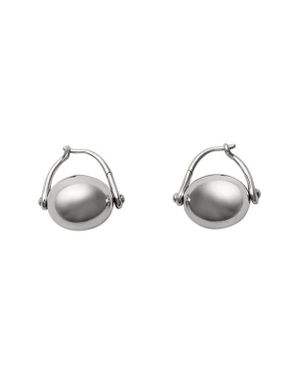 Annika Inez Ellipse Drop Earrings - Metallic