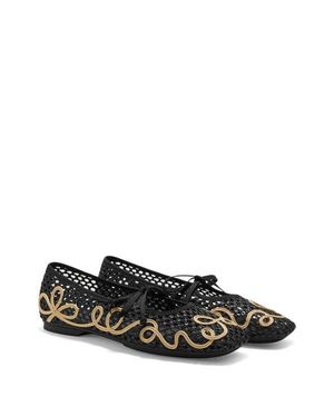 VIVAIA Margot Square-Toe Mesh Flats - Black