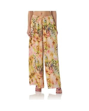 AFRM Ivan Printed Wide Leg Drawstring Pants - Yellow