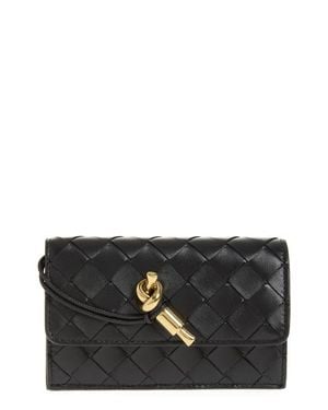 Bottega Veneta Andiamo Slip Intrecciato Leather Zip Card Case - Black