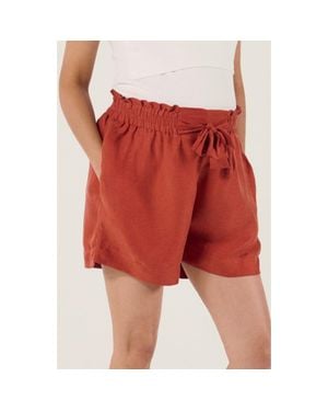 Cache Coeur Maternity Twill Smock Shorts Nubie - Red