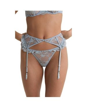 Etam Beloved Porte Jartelle Lace Garter Belt - White