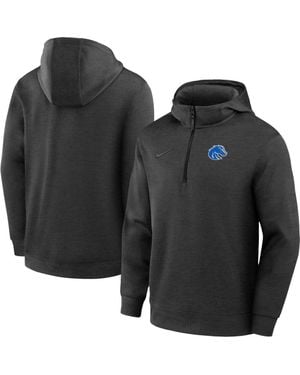 Nike Boise State Broncos Coaches Dri-Fit Half-Zip Hoodie - Black