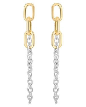 ATHRA LUXE Modern Muse Two-Tone Link Chain Drop Earrings - White