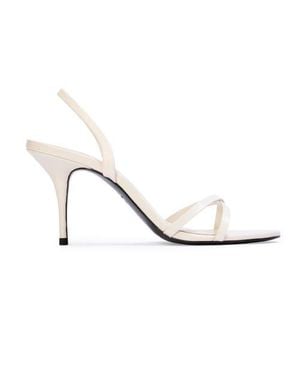 Black Suede Studio Jolla 80 Leather Slingback Sandal - White
