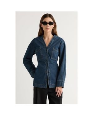MODERN CITIZEN Emmett Cinch-Waist Denim Jacket - Blue