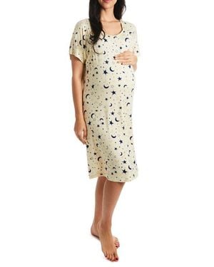 Everly Grey Rosa Maternity/Nursing Hospital Gown - Natural