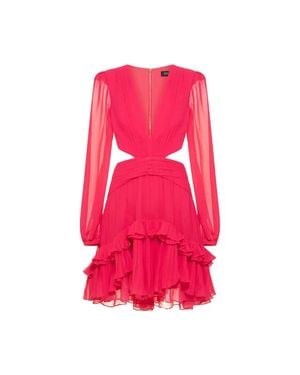 PATBO Deep-V Cutout Mini Dress - Pink