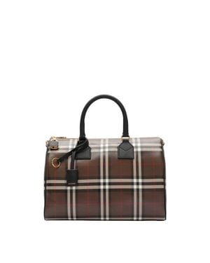 Burberry Medium Check Bowling Bag - Brown