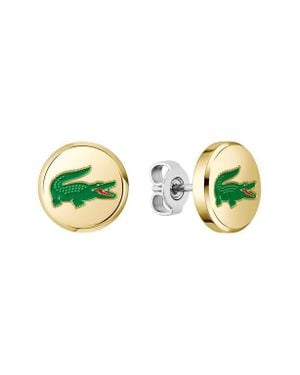 Lacoste Arthor Crocodile Stud Earrings - Green
