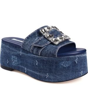 Zigi Alena Platform Wedge Slide Sandal - Blue