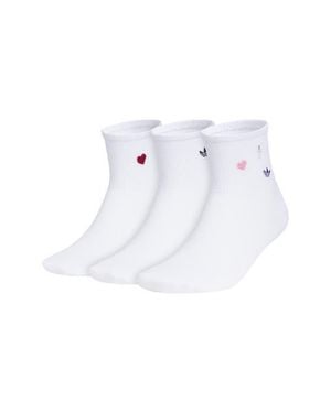adidas Gender Inclusive Assorted 3- Pack Icons Quarter Socks - White