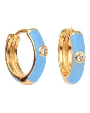 Color Shout Enamel Huggie Hoops - Blue