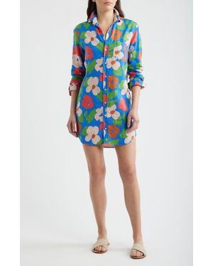 Frank & Eileen Mary Classic Long Sleeve Shirtdress - Blue