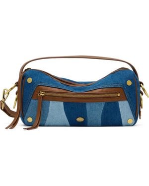 Hammitt Medium Doxie Denim & Leather Shoulder Bag - Blue