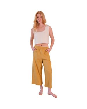 Poplinen Nin Linen Pant - Orange